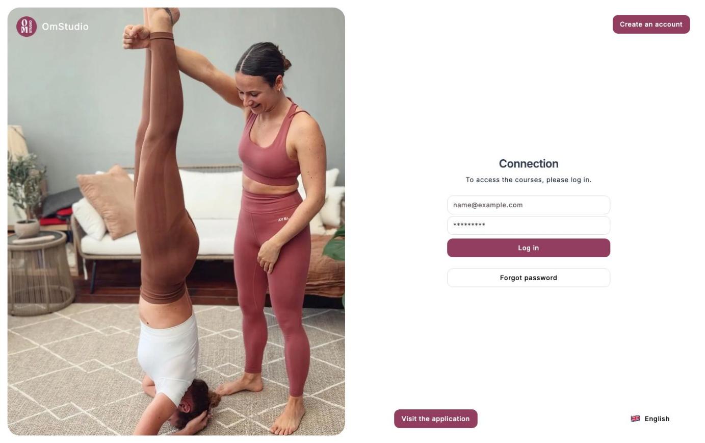 OmStudio login page